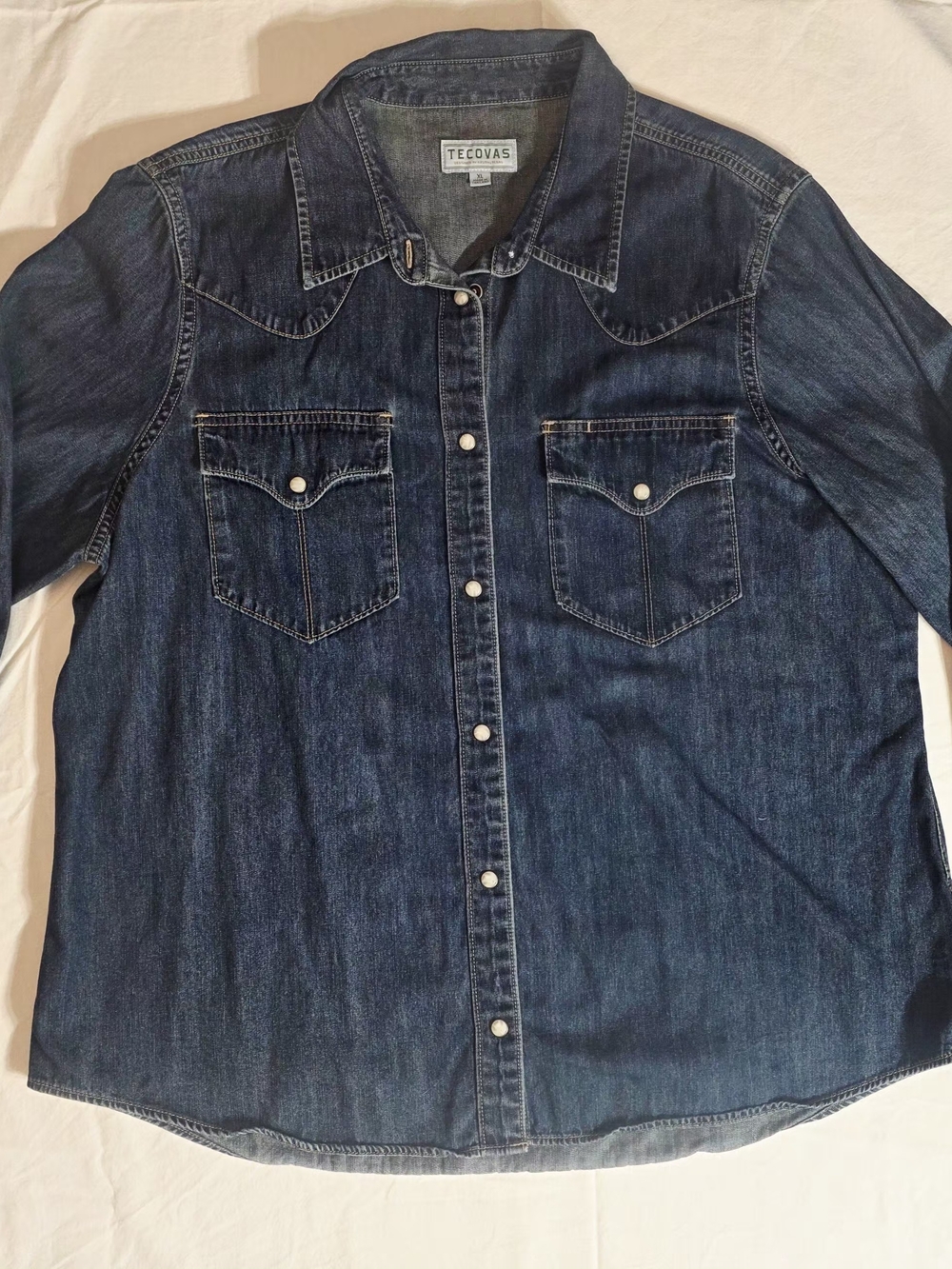 Tecovas Women’s XL Denim Pearl Snap Western Shirt